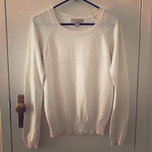 Banana Republic Cream Colored Scoop Neck Sweater